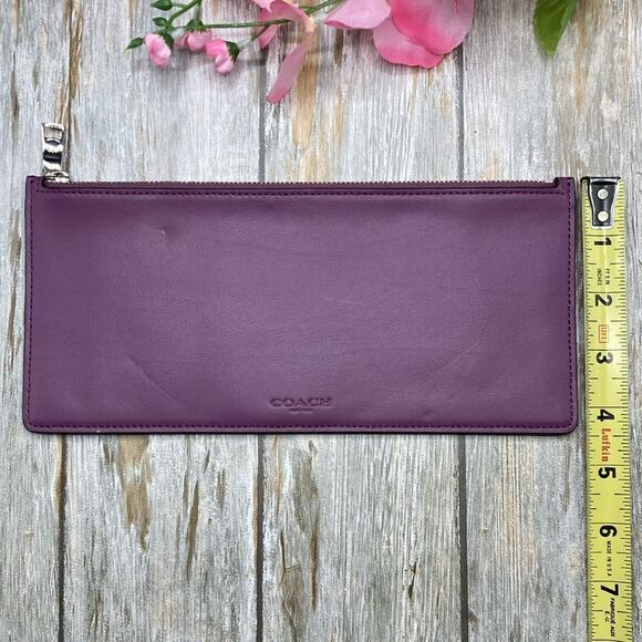 COACH Purple File Cash Holder Bag Purse Wallet - Picture 10 of 10